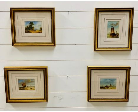 A set of four R. Cavalla signed oil paintings 