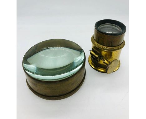 Two vintage brass magnifiers 