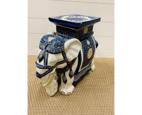A vintage pottery ceramic elephant plant stand 