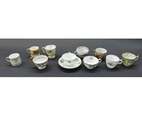 Copeland & Garrett late Spode Felspar cup and saucer, pattern 5290; together with nine assorted teacups and coffee cans by th