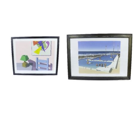 Jeffery Edwards (born 1945) - 'Modern Interior', signed, titled and dated 1974, limited edition 35/85 colour print, 22" x 29"