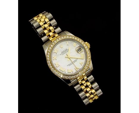 (29 1294-1-A) Rolex Oyster Perpetual Datejust 18ct and stainless steel mid-size bracelet watch, ref. 178383, serial no. 5A165