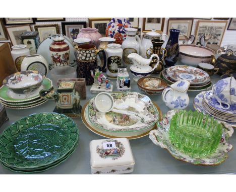 A quantity of decorative ceramics and glassware to include Chokin, Royal Worcester part tea service, a Japanese part tea set 