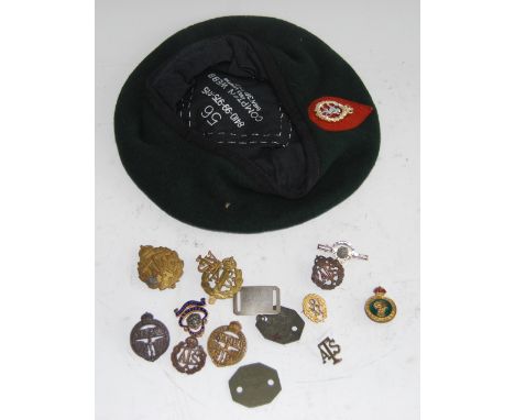 A collection of cap and lapel badges, to include Royal British Legion, Navy, Army and Air Force Institution, and Women's Land