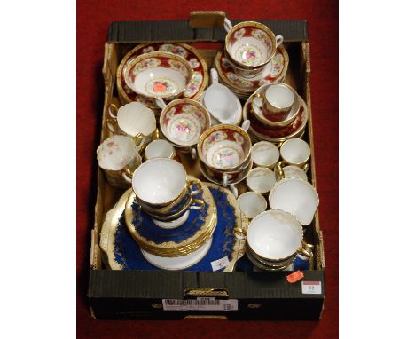A Royal Albert part tea service in the Lady Hamilton pattern, together with one other Crown Staffordshire part tea service, p