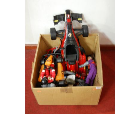 A box containing a quantity of modern release Action Man items, to include Formula 1 racing car