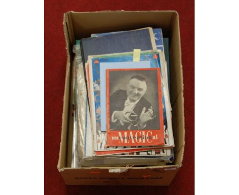 A box of miscellaneous magic related books and magazines, to include Unconventional Magic, The Conjurer's Magazine from the 4