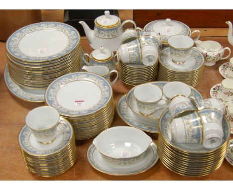A Noritake twelve place tea and dinner service in the Polonaise pattern, No.2045. Service is in used condition with gilt wear
