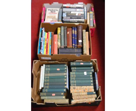 Three boxes of miscellaneous books, to include Robert Prouse Ticket to Hell via Dieppe, The Memoirs of Field Marshall Montgom