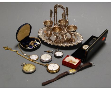 A gent's Rotary gold plated cased and steel backed wristwatch, having champagne dial with raised baton markers, on leather st