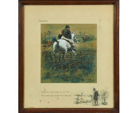 Snaffles, Charles Johnson Payne (1884-1967) signed print - Tonnage, "And when hounds really run, can show how sixteen stone s
