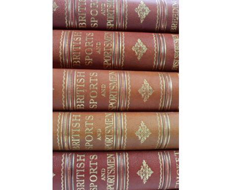 Books - British Sports and Sportsmen complied and edited by The Sportsmen, printed by Hammond &amp; Co. sixteen volumes, crim