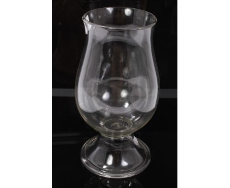 Georgian glass storm lamp, of baluster form on splayed foot with rough pontil mark, 30cm height