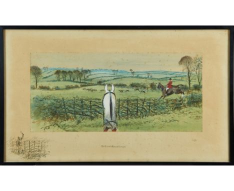 Snaffles, Charles Johnson Payne (1884-1967) rare signed print - The Finest View in Europe, with the riders hands showing, cir