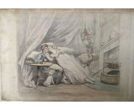 Thomas Rowlandson (1756-1827) pair of pen, ink and watercolours - Married Life, signed and dated 1789, in gilt frames, 20cm x