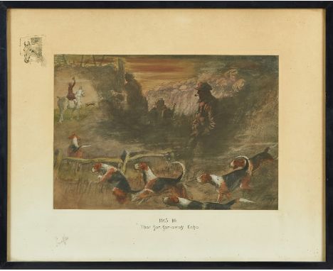 Snaffles, Charles Johnson Payne (1884-1967) signed print - That far, far-away Echo, with Snaffle blindstamp, in glazed frame,
