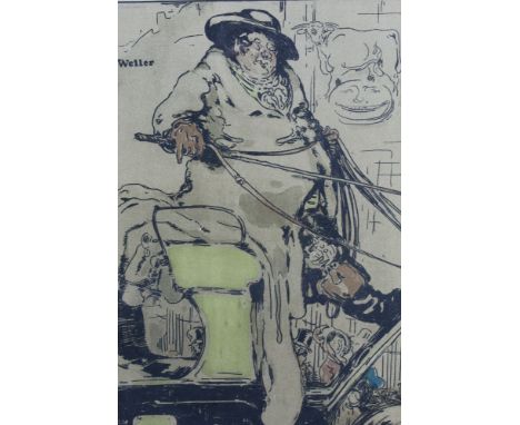 William Nicholson, coloured lithograph - Mr Weller, from Characters Of Romance, published by Heinemann 1900, in glazed frame,