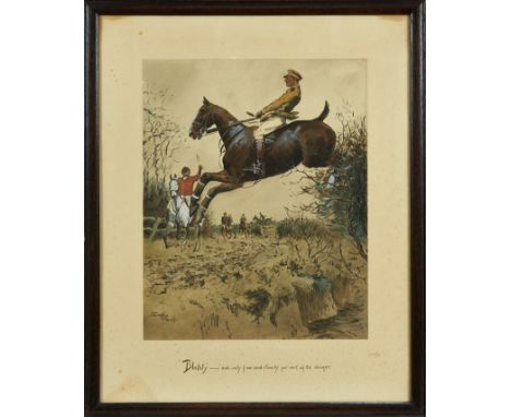Snaffles, Charles Johnson Payne (1884-1967) signed print - Blighty - 'and only five-and-twenty per cent of the danger', with 
