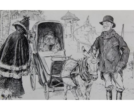 Charles Edmund Brock (1870-1938) pen and ink illustration titled - LADY (to Invalid) "I hope we shall see a little more of on