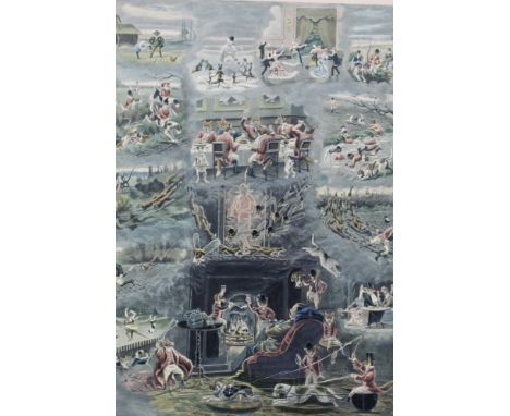 Late Victorian hand coloured print - A Fox-Hunter's Dream, published by Fores, in glazed ebonised frame, 79cm x 63cm