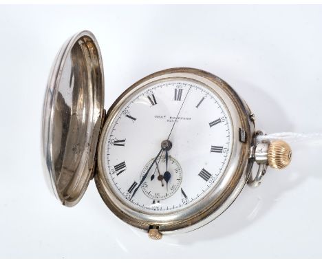 Victorian gentlemen’s silver chronograph full hunter pocket watch by Charles Frodsham, London with signed three quarter plate