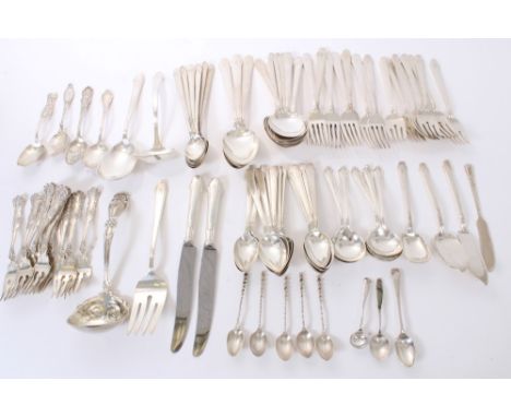 Selection of early 20th century American Gorham sterling silver Hunt Club pattern flatware with engraved initial, comprising 