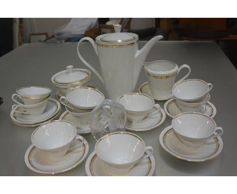 A Polish 1970s/80s vintage twenty three piece tea/coffee service with white body and gilt borders, as new condition (coffee/t