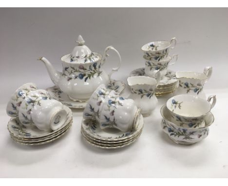 A Royal Albert tea service in Brigadoon pattern.