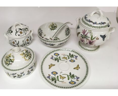 A small group of Portmeirion 'Botanic Garden' pattern china including a large tureen and ladle and serving bowl