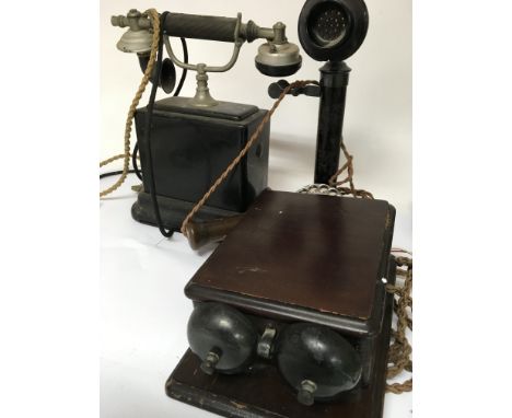 A stick telephone and one other