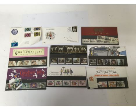 A collection of stamp first day covers and presentation packs.