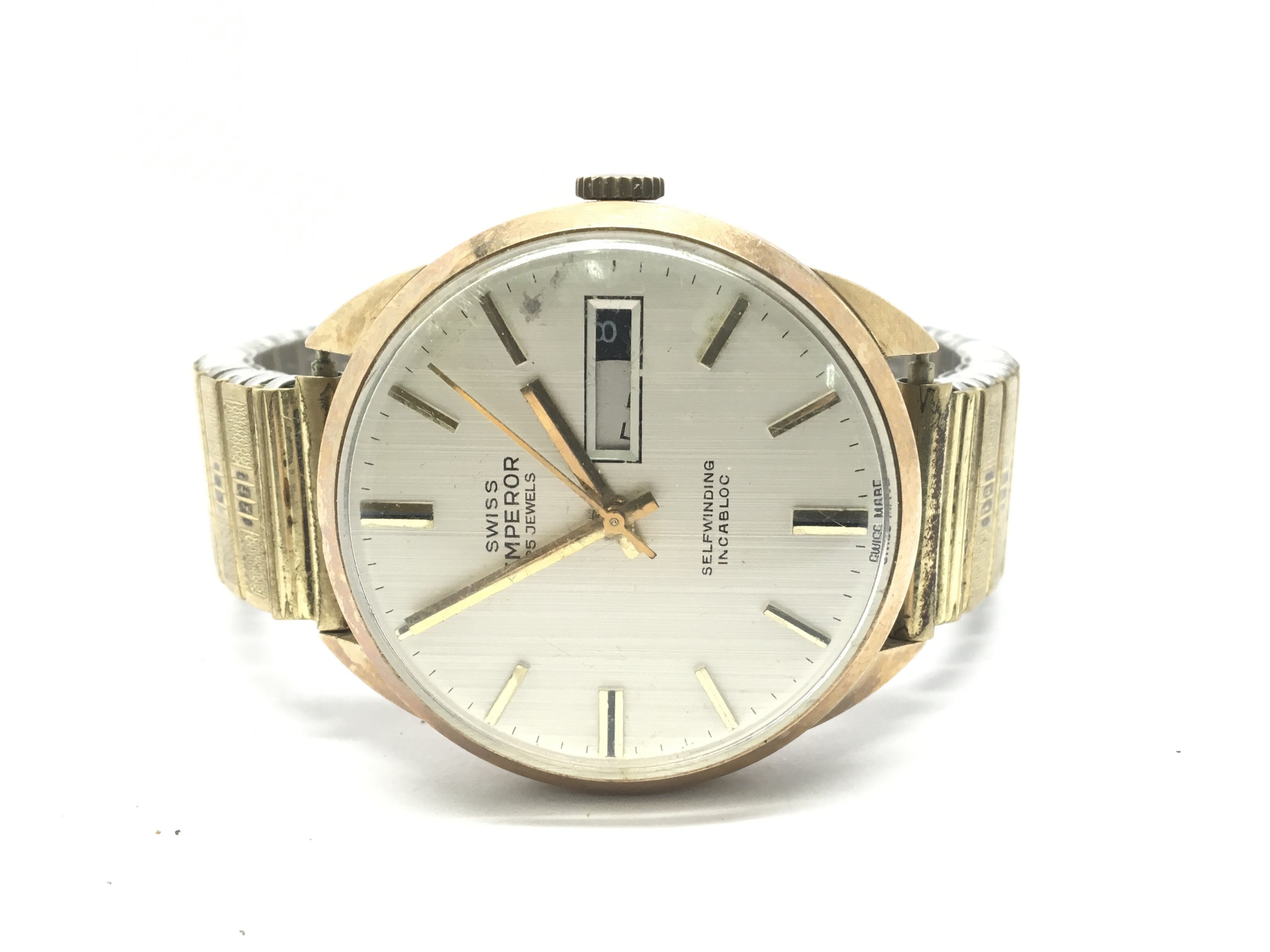 A gents 9ct gold cased Emperor self winding 25 jewel wristwatch with ...