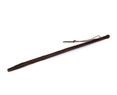 A yew wood walking stick, with brass ferrule and eyelet, 90cm long Provenance: Mary Bligh. Exhibited William Bligh, Extraordi