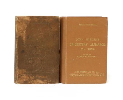 WISDEN Cricketers' Almanack: 1936 &amp; 1937 Original Hardbacks, first editions. The1936 VG; &amp; 1937: covers very rubbed a