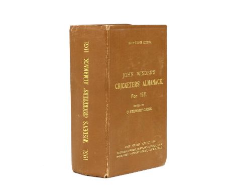 WISDEN Cricketers' Almanack: 1931 Original Hardback, first edition. Covers slightly rubbed, Very Good copy.