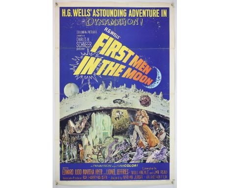 H.G. Wells' First Men in the Moon (1964) US One Sheet film poster, folded, 27 x 41 inches. 
