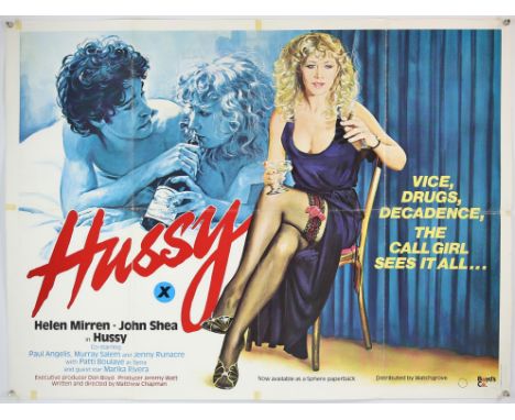 Hussy (1980) and Nutcracker (1982) British Quad film posters for the British dramas with the former starring Helen Mirren wit