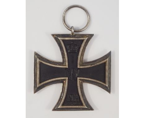 Eisernes Kreuz 1914, 2. Klasse, Hersteller evtl. E. Rosenthal &amp;amp; Sohn geschwärzter, magnetischer Kern in versilberter 
