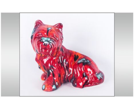 Anita Harris Signed and Hand Painted Ceramic Dog Figure. 6 Inches High.