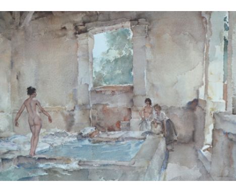 WILLIAM RUSSELL FLINT (1880-1969); a signed limited edition coloured print "Lavoir La Bastide", signed in pencil lower right,