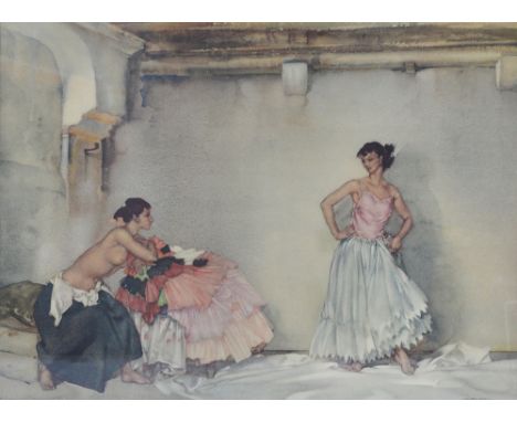 WILLIAM RUSSELL FLINT (1880-1969); a signed limited edition coloured print "Cassilda's White Petticoat", signed in pencil low