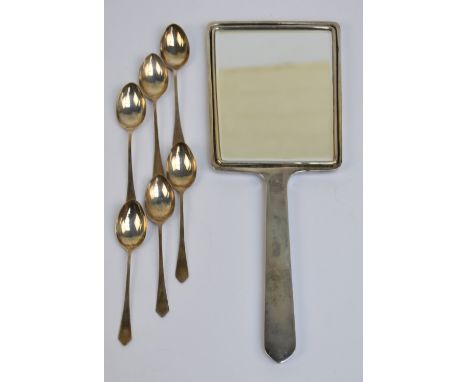 A cased set of six Elizabeth II hallmarked silver coffee spoons, Travis, Wilson and Co Ltd, with specimen hallmarks of London