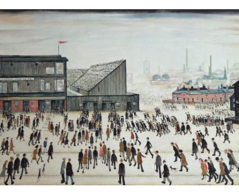 LAURENCE STEPHEN LOWRY (1887-1976); a signed limited edition coloured print "Going to the Match", signed in pencil lower righ