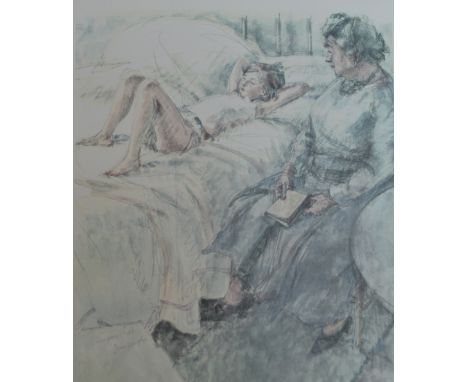 JEAN HARPER; a signed limited edition coloured print "Sleeping Child", signed in pencil lower right, bearing blind stamp and 