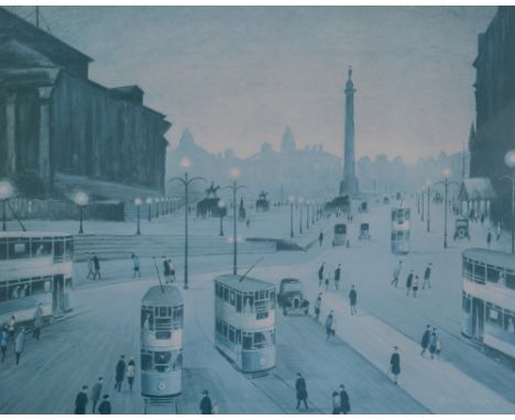 ARTHUR DELANEY (1927-1987); a signed limited edition coloured print, a figural Manchester street scene, signed in pencil to l