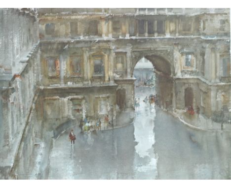 After WILLIAM RUSSELL FLINT (1880-1969); a limited edition coloured print, a figural street scene, 474/750, bearing blind sta