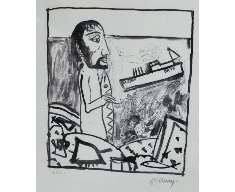 JOHN BELLANY (1942-2013); signed print from The Wanderer set, inscribed "G.S.L. I", signed lower right, 75.5 x 56cm, framed a