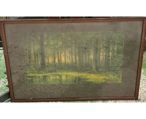 A Forest scene print signed bottom right R Atkinson Fox (40.5cm x 25.5cm)
