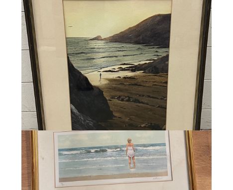 Robert Bell print coastal scene and one other 