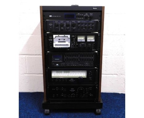 A Sansui stacking hifi system including Audio Program Timer AT-15L (working), Audio Mixer AX-7 (working), Stereo Cassette Dec